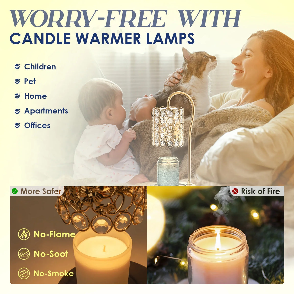 Black Candle Warmer Lamp with Timer P280