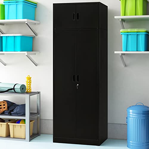 Black Lockable Steel Storage Cabinet with 2 Drawers F273