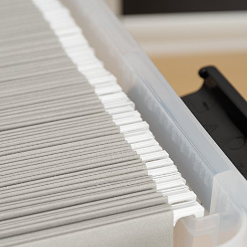 Clear 32 Qt Plastic File Box 4 Pack P649419