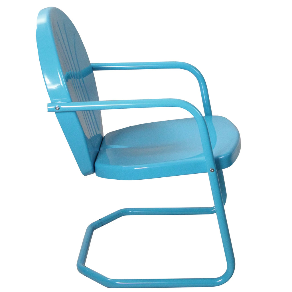 Sky Blue Outdoor Retro Metal Tulip Armchair B7888
