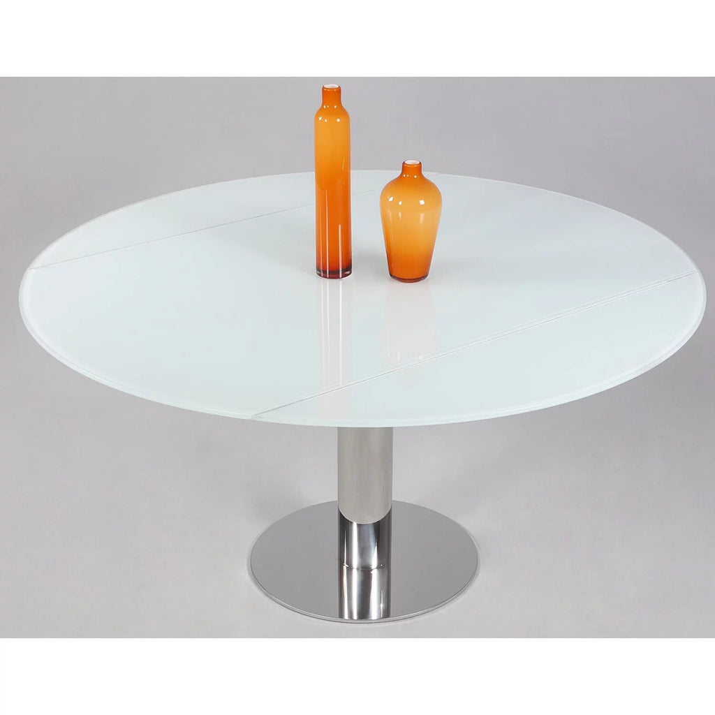 Contemporary White Glass Dining Table M42790