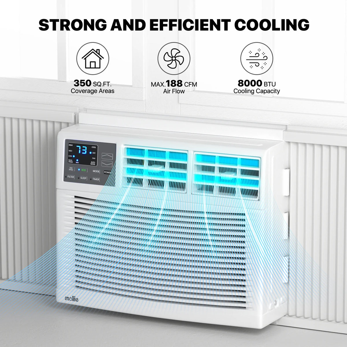 6,000 BTU Smart Window Air Conditioner with WiFi, White O459