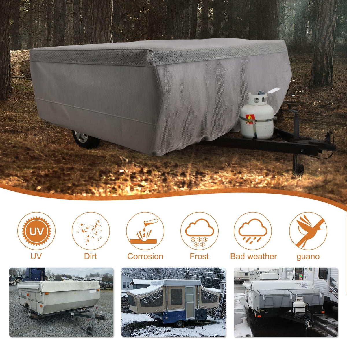 Folding Camper Cover RV Trailer 14'-16' L84930