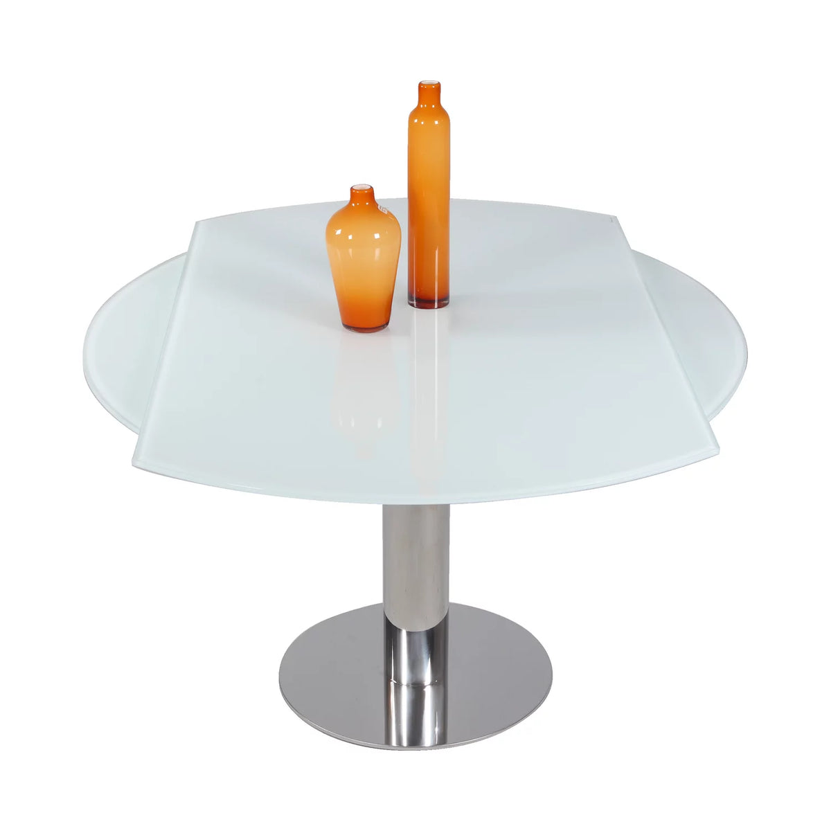 Contemporary White Glass Dining Table M42790
