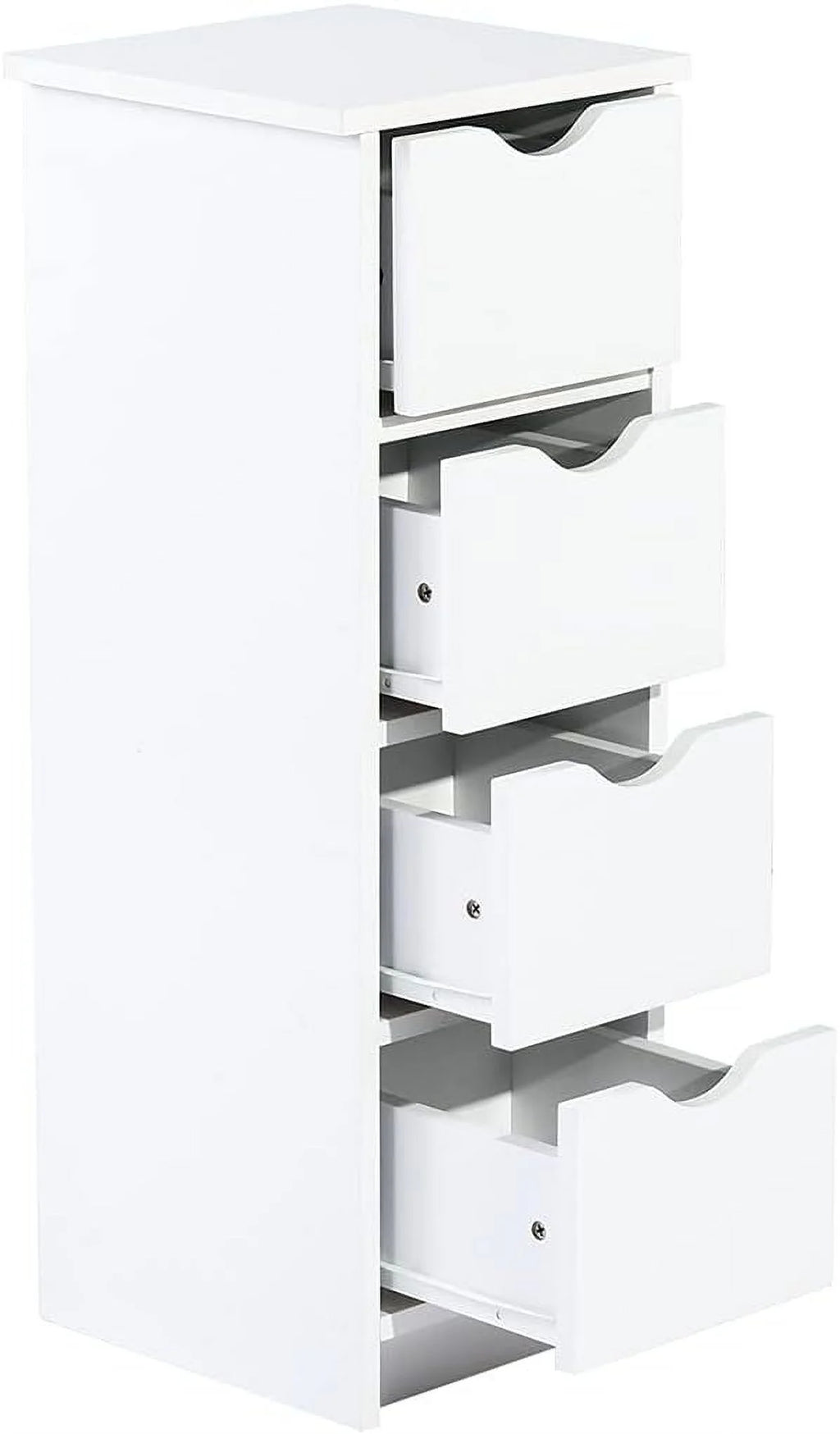 White 4 Drawer Wooden Floor Cabinet D29150