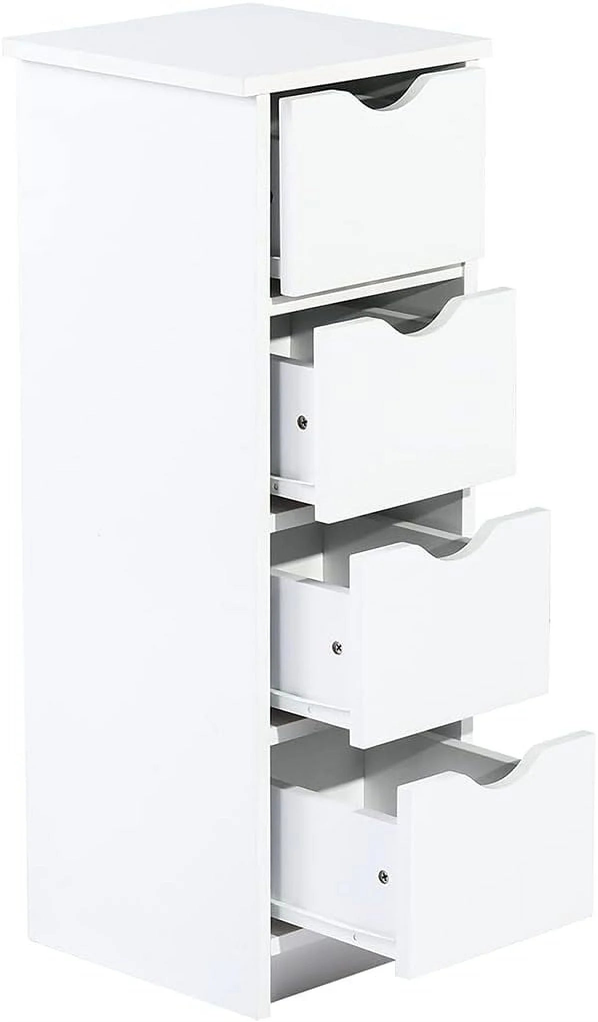 White 4 Drawer Wooden Floor Cabinet D29150
