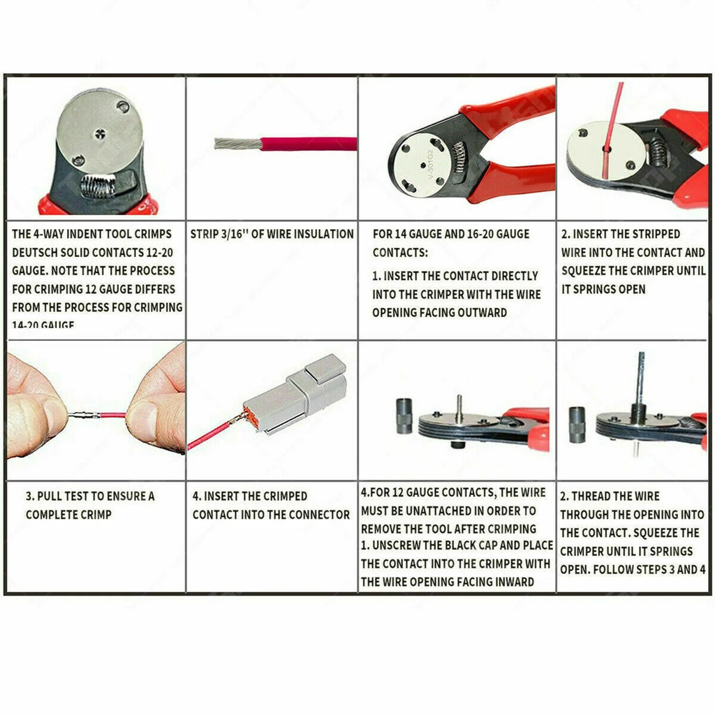 DT Connector Plug Kit, 2 3 4 6 8 Pin Automotive Electrical Connectors with Crimp Tool F50109