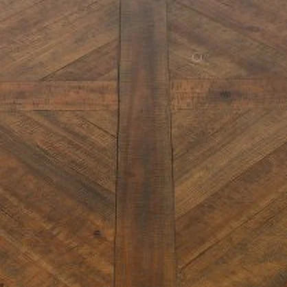 Antique Pine Round Coffee Table with X-Crossed Legs U2551
