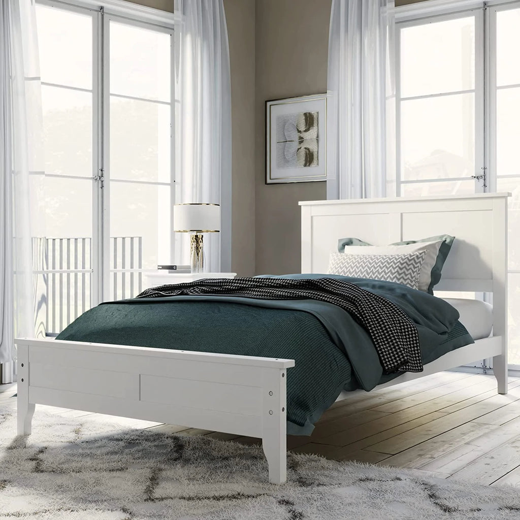 White 3 Piece Wood Bedroom Furniture Set with Full Size Bed P798143