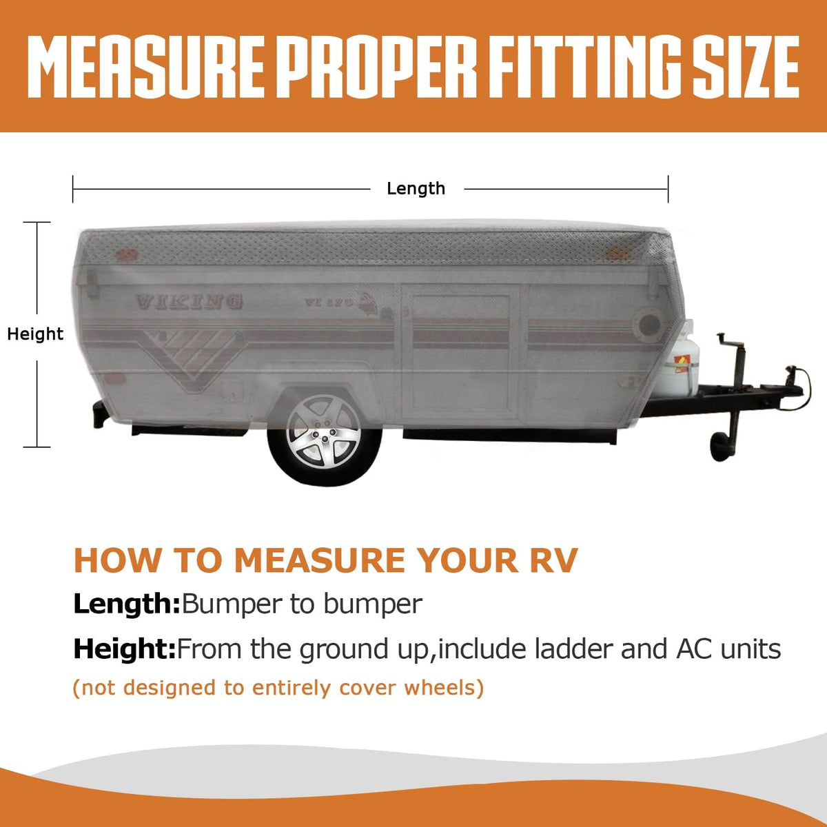 Folding Camper Cover RV Trailer 14'-16' L84930
