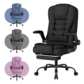 Fabric Ergonomic High Back Office Chair with Footrest, Black U545395