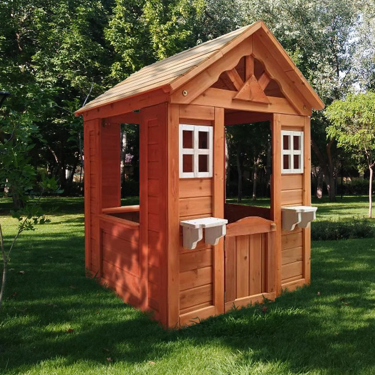 Wooden Kids Playhouse with Service Stations P467214