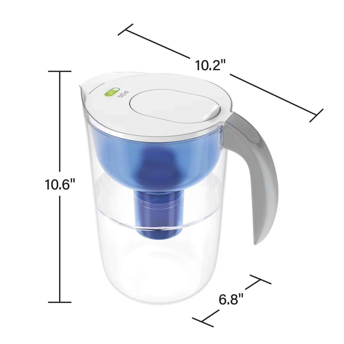 10-Cup Water Pitcher Filtration System White O826054