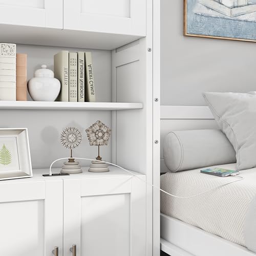 Queen Size Murphy Bed with Desk Combo White U534762