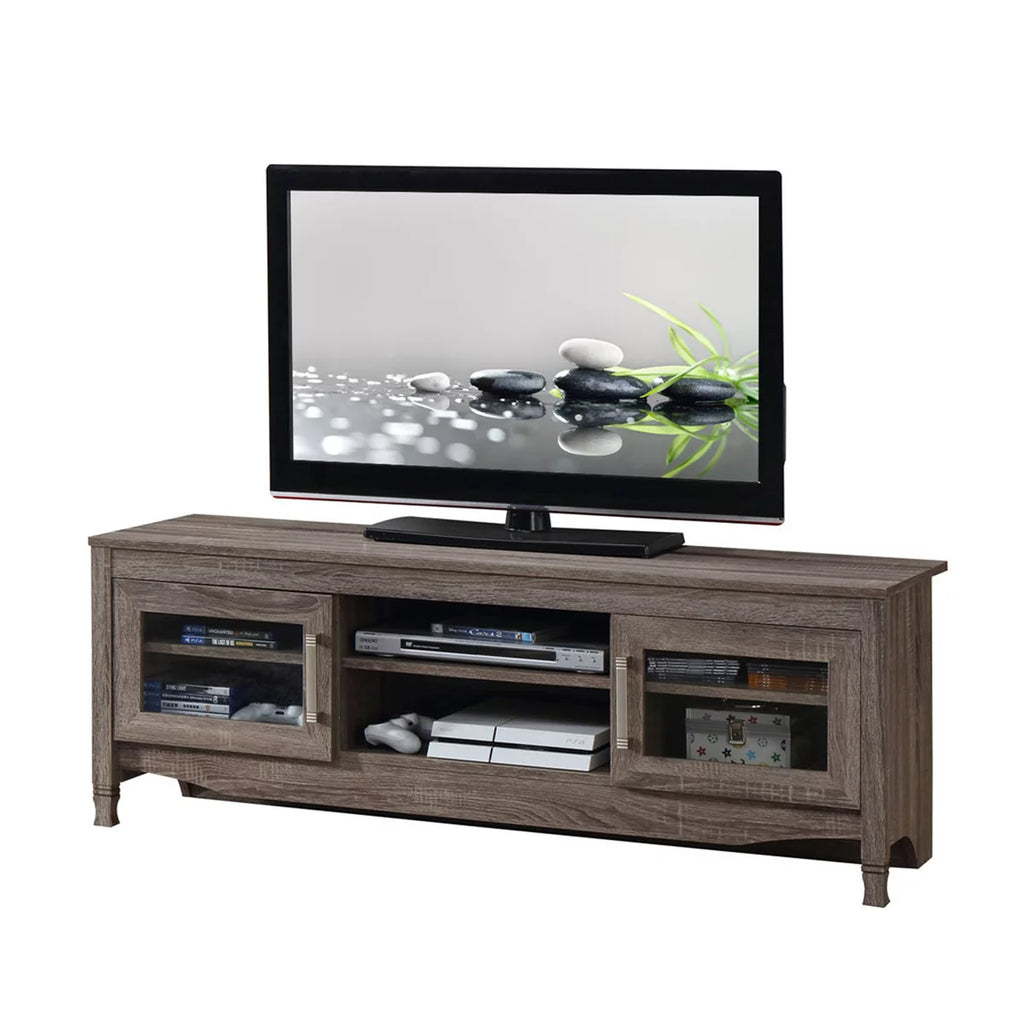 Grey Driftwood TV Stand up to 60 Inches with 2 Doors L249753