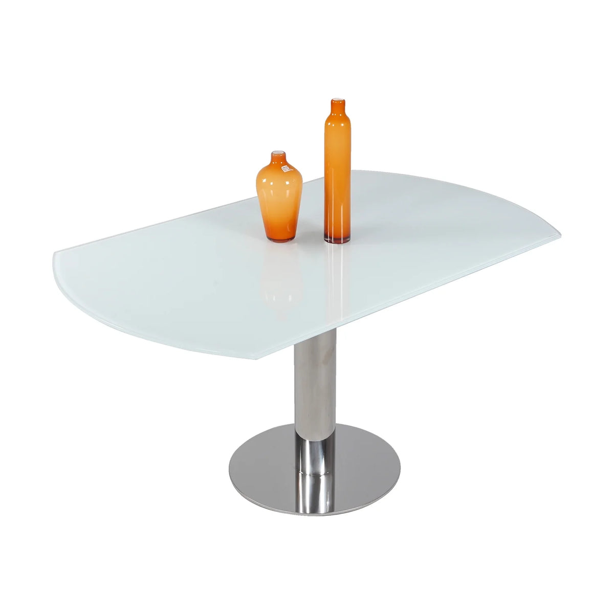Contemporary White Glass Dining Table M42790