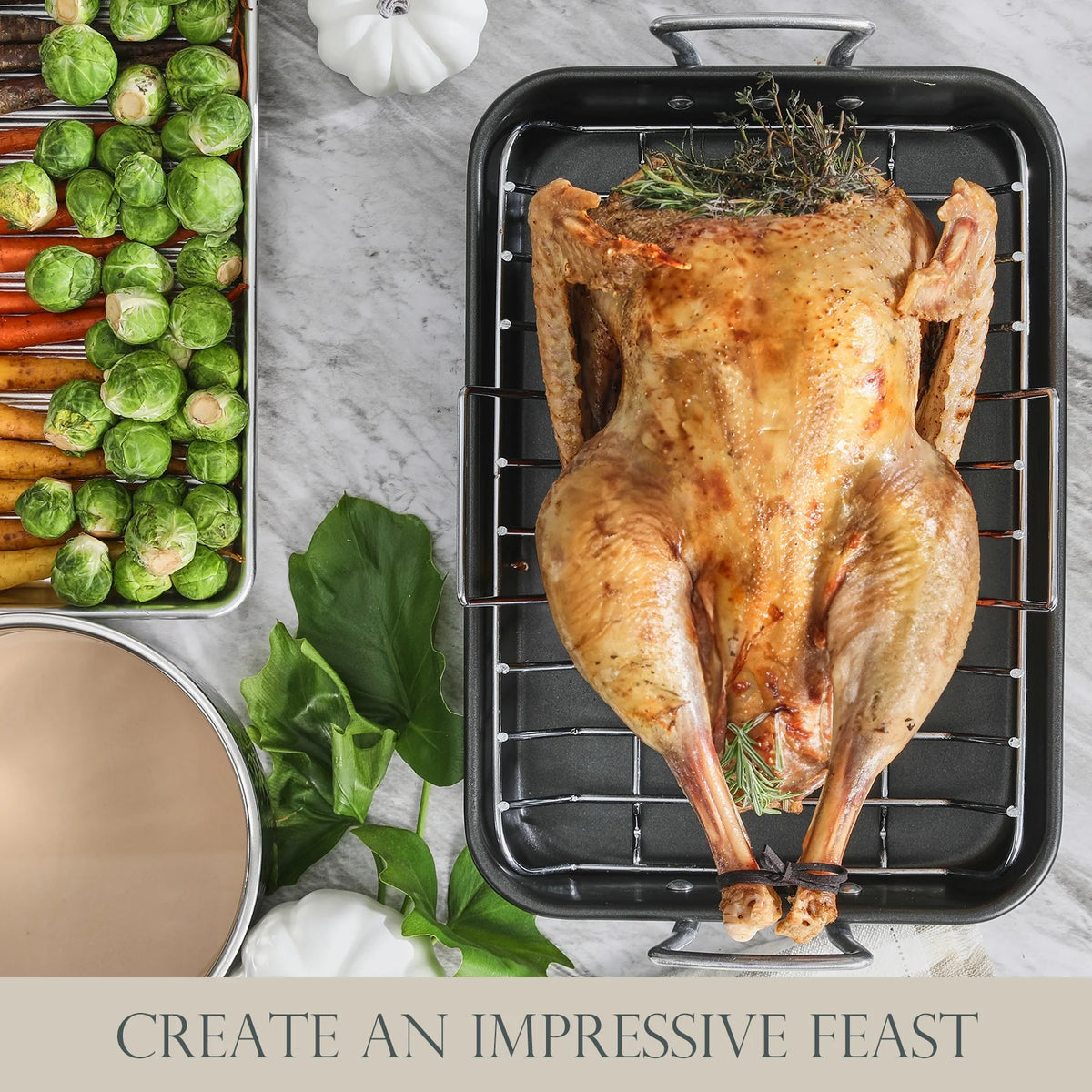 Nonstick Roasting Pan with Rack 15 x 11 inch I465066
