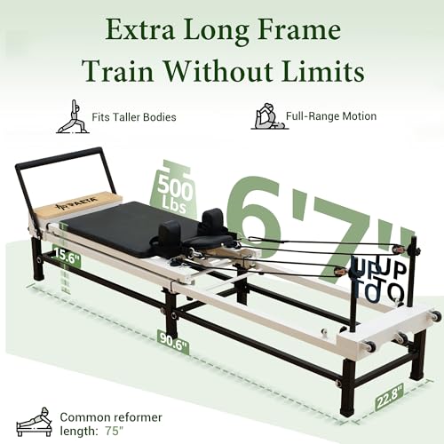 Foldable Pilates Reformer Machine with Adjustable Heights Y8833