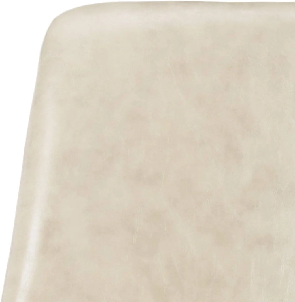Beige Faux Leather Swivel Adjustable Office Desk Chair E4766