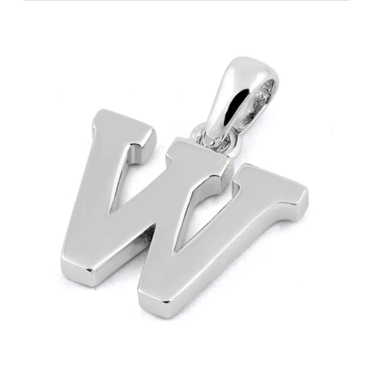 W Initial Pendant Necklace 925 Sterling Silver W105375