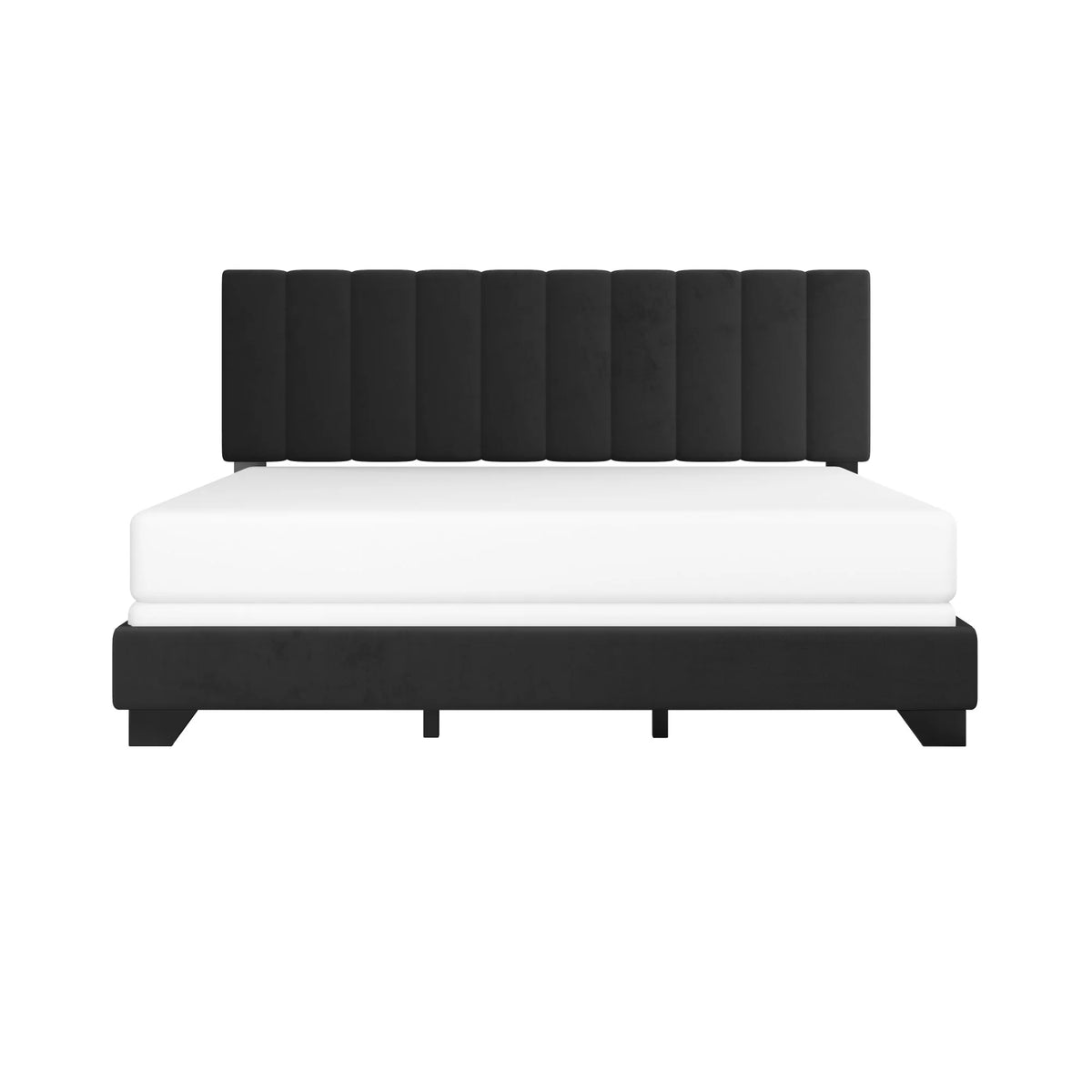 Ivory Channel Stitched Upholstered Queen Bed B6221
