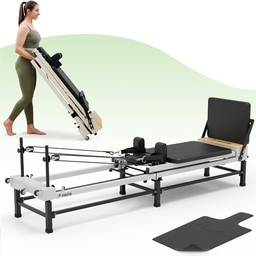 Foldable Pilates Reformer Machine with Adjustable Heights Y8833
