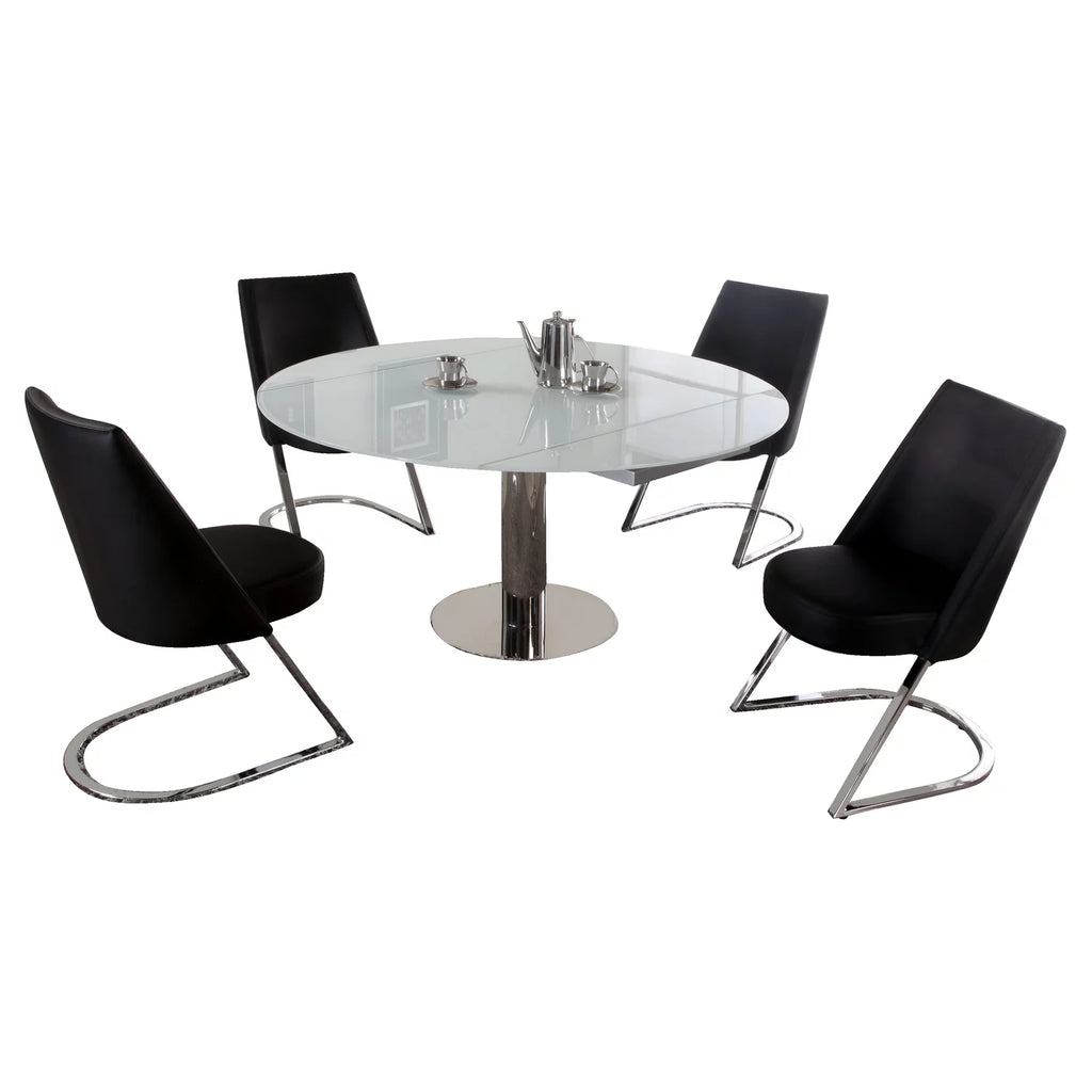 Contemporary White Glass Dining Table M42790