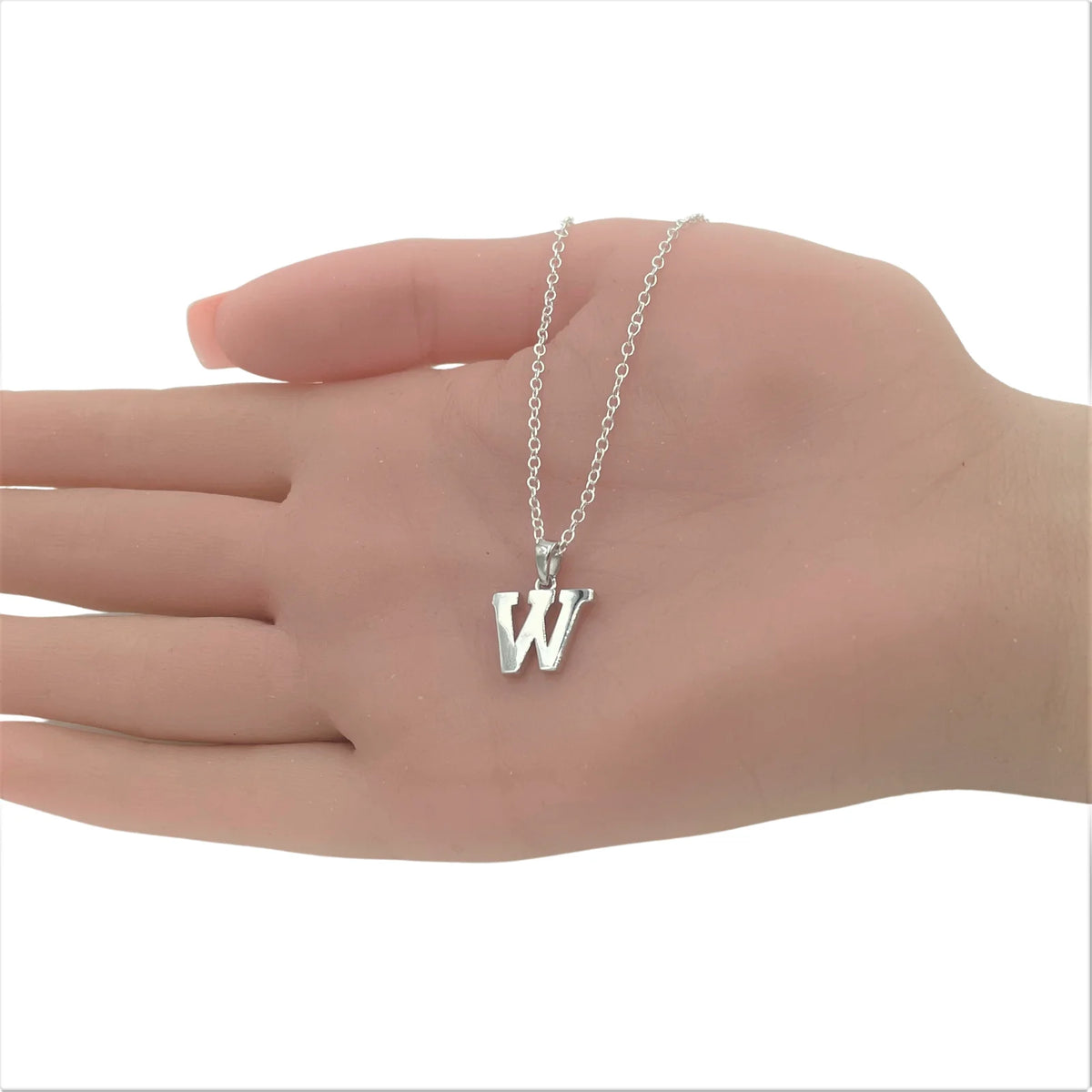 W Initial Pendant Necklace 925 Sterling Silver W105375