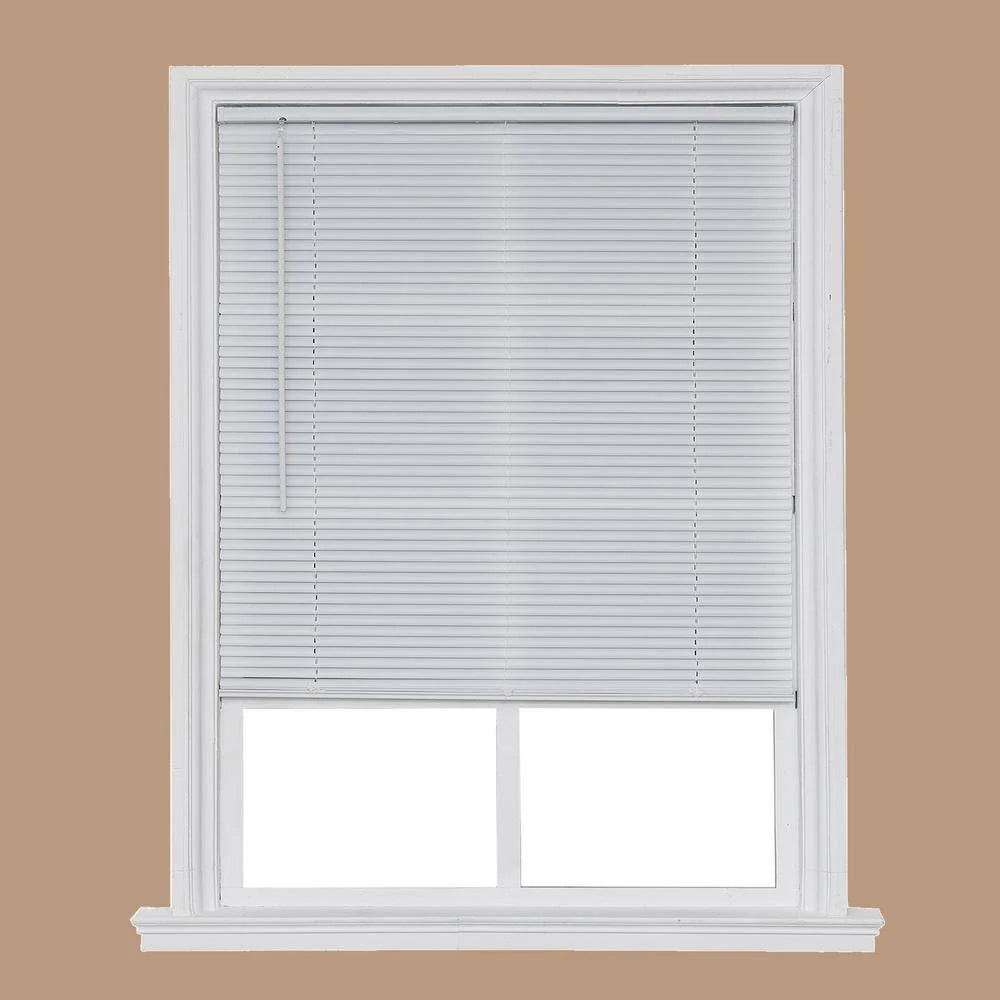 White Cordless Light Filtering Vinyl Mini Blind 51 in. W x 64 in. L H390579