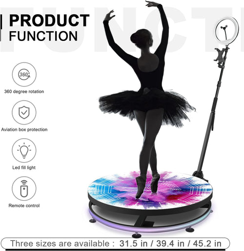 360 Photo Booth Machine with Rotating Stand and Selfie Light K795761