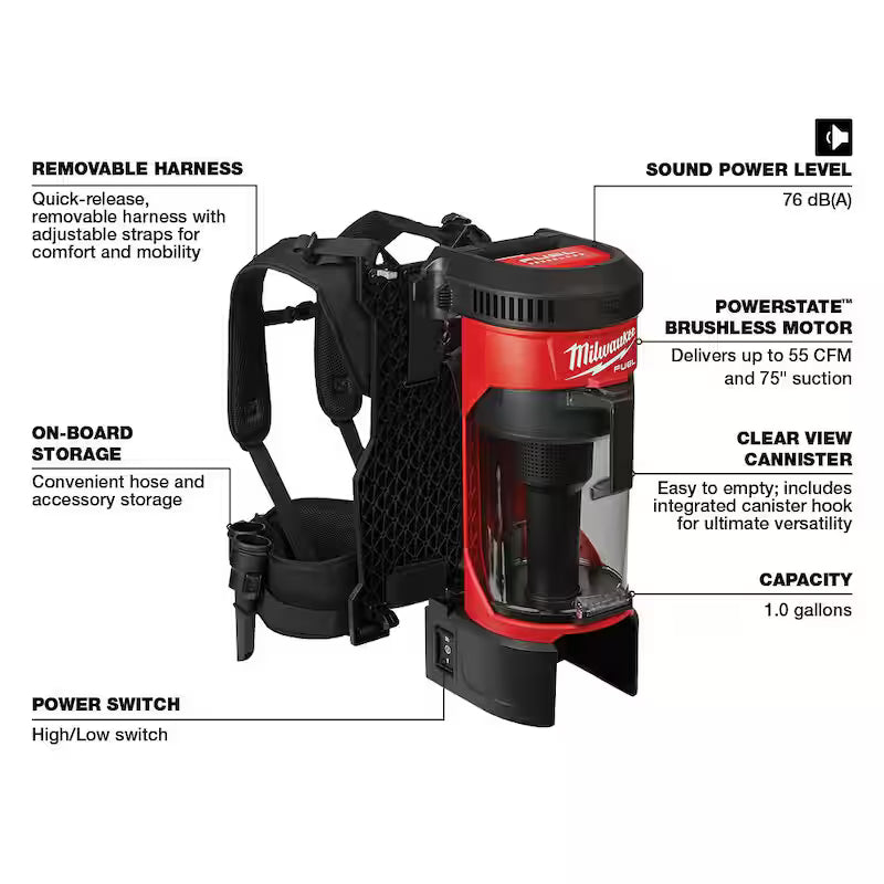 18-Volt Lithium-Ion Brushless Cordless 3-in-1 Backpack Vacuum with HEPA Filter K5940