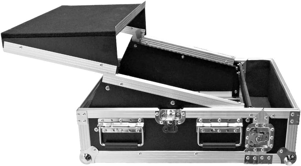 2 Space ATA Rack Case with 10U Mixer Top and Laptop Shelf T34133