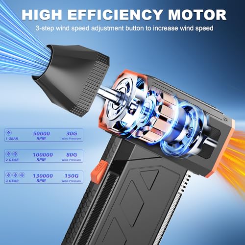 Compressed Air Duster 130000RPM Rechargeable Cordless X959