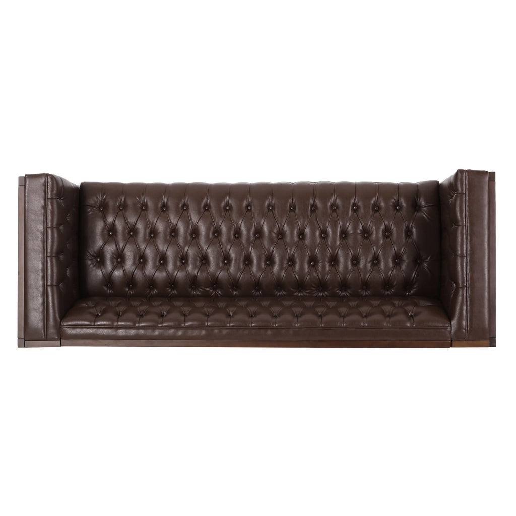 Dark Brown Faux Leather Sofa G4962