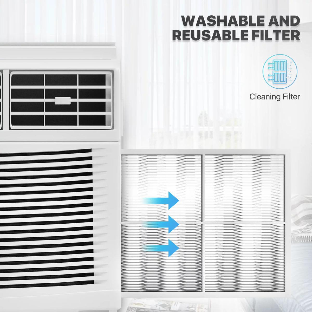 6,000 BTU Smart Window Air Conditioner with WiFi, White O459