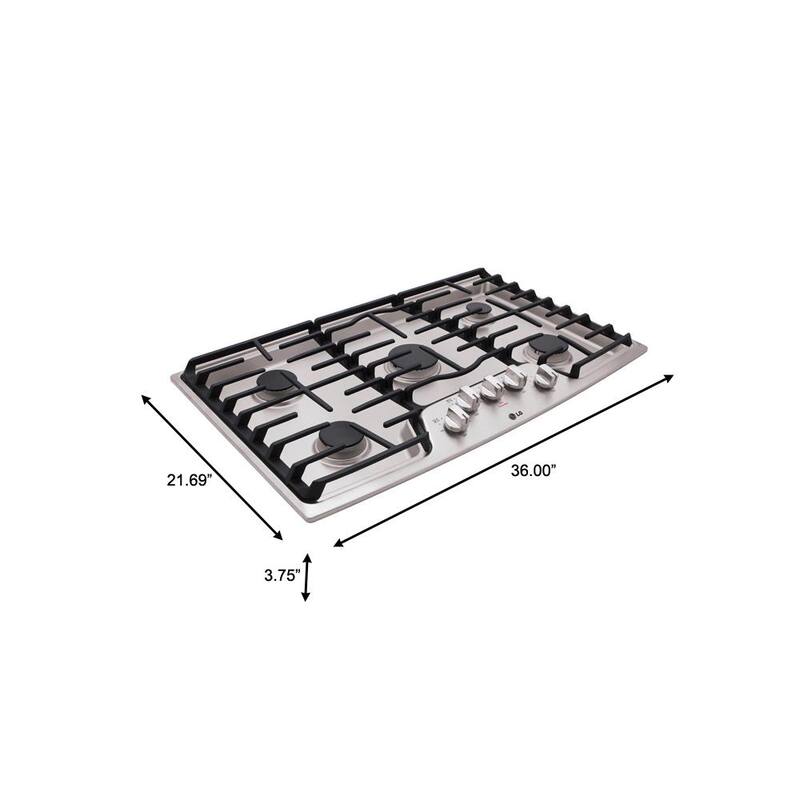 36 in. 5 Burner Stainless Steel Gas Cooktop Z6038