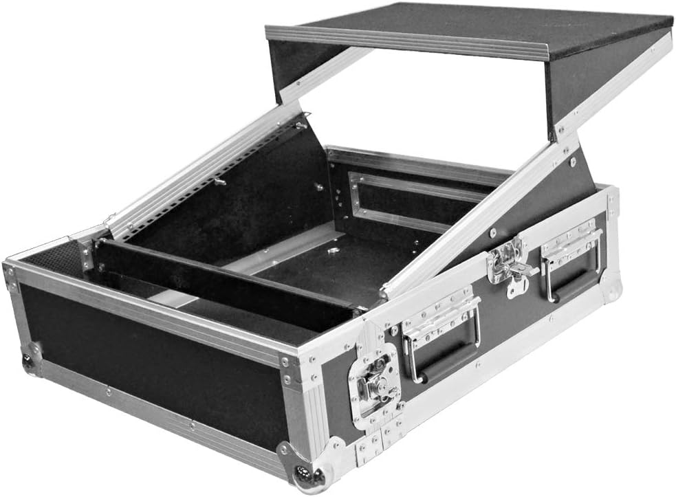 2 Space ATA Rack Case with 10U Mixer Top and Laptop Shelf T34133