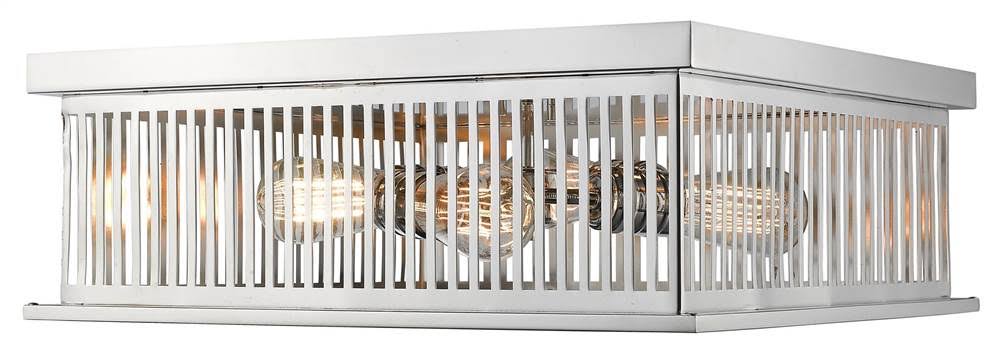 4 Light Flush Mount Polished Nickel I321