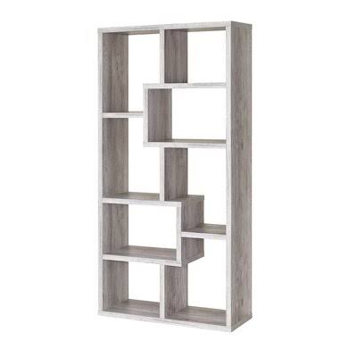 Grey Driftwood Geometric Bookcase R160
