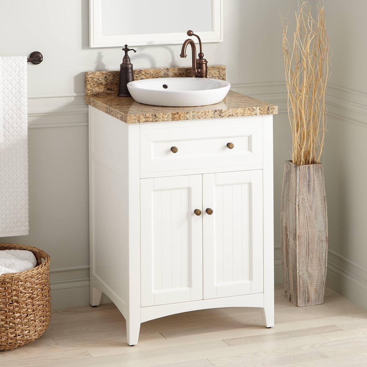White Wood Vanity Cabinet R4251