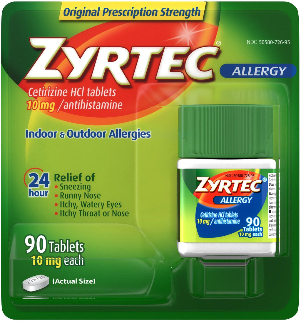 Cetirizine HCI 10 mg Antihistamine 90 Tablets U502352