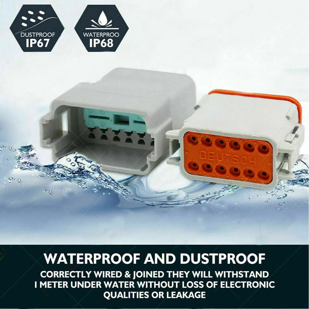 DT Connector Plug Kit, 2 3 4 6 8 Pin Automotive Electrical Connectors with Crimp Tool F50109