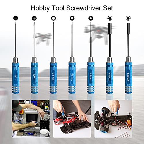 12Pcs RC Car Tools Kits Screwdriver Set Pliers Socket Wrench Blue A794236