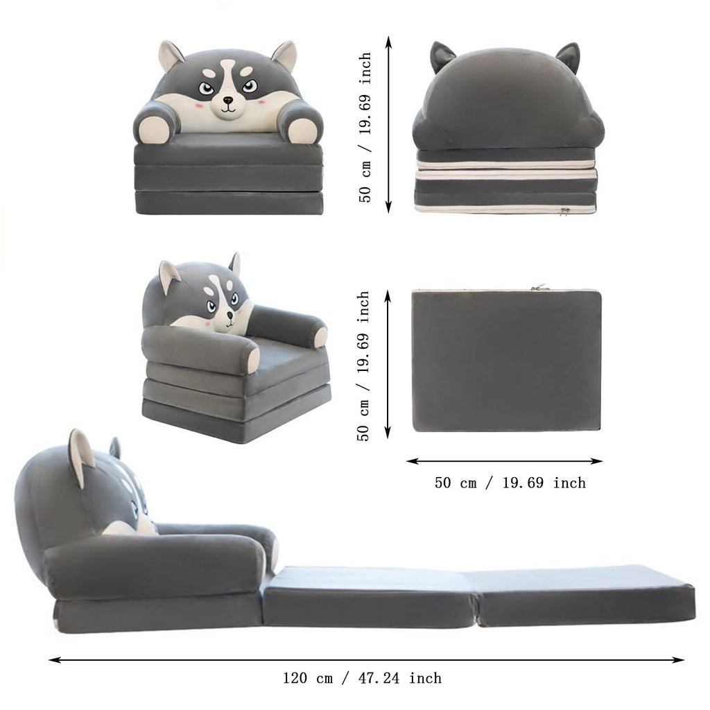 Plush Foldable Kids Sofa Armchair 2 In 1 Sofa Bed G4944