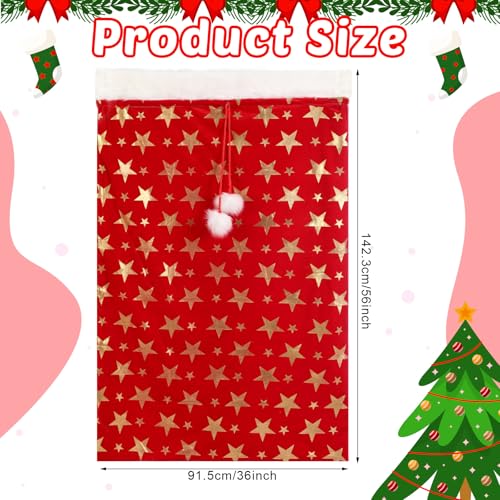 56 x 36 Inch Extra Large Velvet Santa Gift Sack with Drawstring T69264