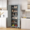 72" H Freestanding Tall Pantry Cabinet with 2 Large Cabinets and Adjustable Shelves R93938