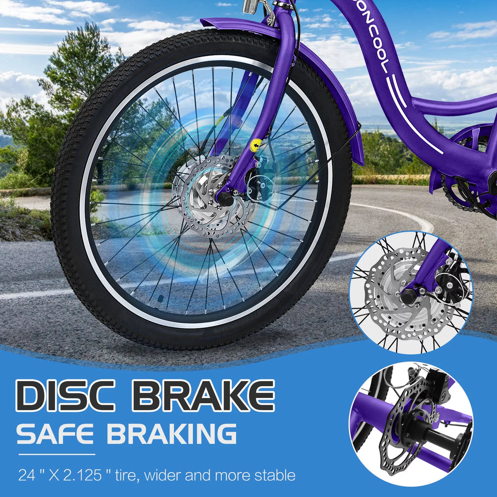 24'' 3 Wheel Electric Tricycle 500W 7-Speed F7131