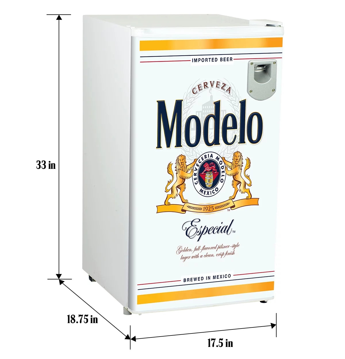 Compact Fridge with Bottle Opener, 90 L 3.2 Cubic Foot O897
