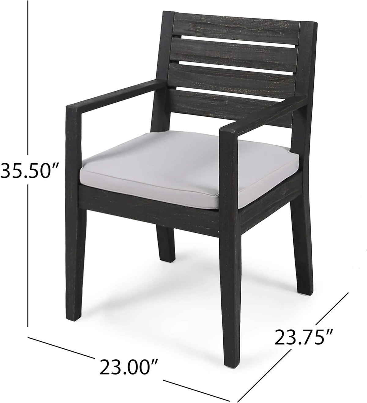 Acacia Wood Outdoor Dining Chairs Set Of 2 N563189