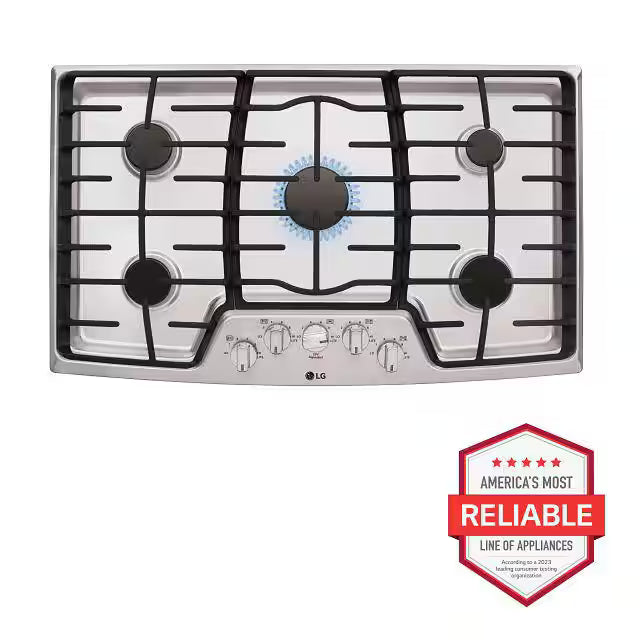 36 in. 5 Burner Stainless Steel Gas Cooktop Z6038